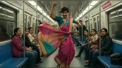 दिल्ली मेट्रो में साड़ी पहनकर लड़के ने किया धमाकेदार डांस, वीडियो देख हर कोई हैरान!