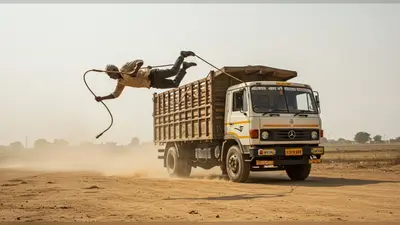 ट्रक को बनाया झूला: अंकल का यह खतरनाक करतब देख इंटरनेट पर मचा धमाल, लोग बोले- ‘यह आदमी है या पंखा!’