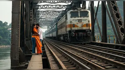 जान जोखिम में डालकर रेलवे पुल पर रोमांस: बगल से गुज़री ट्रेन, वायरल वीडियो देख जनता ने की ‘जेल’ की मांग