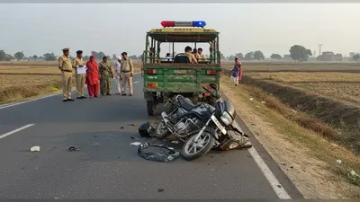अलीगढ़ में दर्दनाक हादसा: ट्रैक्टर-ट्रॉली से टकराई बाइक, किसान की मौत, नाती घायल