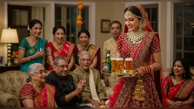 मिठाई की जगह बीयर: नई नवेली दुल्हन ने तोड़ी पुरानी परंपरा, वीडियो ने मचाया तहलका!