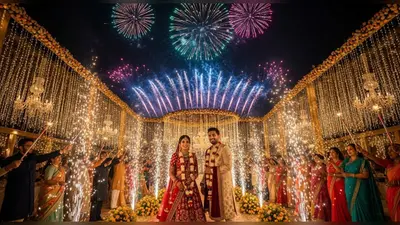 शादी में दीवाली जैसा जश्न: आतिशबाजी और रोशनी ने बनाया अद्भुत माहौल, वीडियो हुआ वायरल!