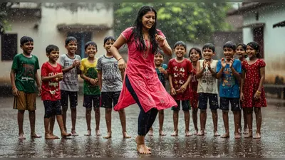 बारिश की फुहारों में बच्चों के लिए नाची लड़की, दिल जीत लेने वाला वीडियो हुआ वायरल, लोग कर रहे सलाम!