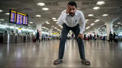 फ्लाइट छूटने की हड़बड़ी में एयरपोर्ट पहुंचा यात्री, पैरों पर पड़ी नजर तो उड़ गए होश!