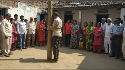 औरैया: ससुराल में पति को खंभे से बांधने का वीडियो वायरल, एक पर शांतिभंग का चालान