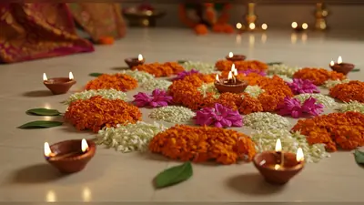 दीपावली पर फूलों की रंगोली से बढ़ाएं घर की शोभा: देखें 5 आसान और सुंदर डिजाइन