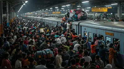 दिवाली का मुश्किल सफर: ट्रेनों और बस अड्डों पर बेकाबू भीड़, घर पहुंचने की जद्दोजहद बनी वायरल खबर
