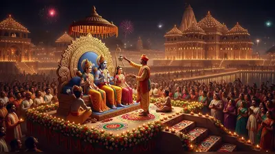 अयोध्या दीपोत्सव 2025: सीएम योगी ने किया श्रीराम का राजतिलक, जय श्रीराम के उद्घोष से गूंज उठी नगरी