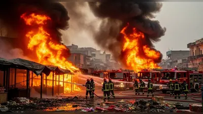 फतेहपुर के लोधी गंज पटाखा बाजार में भीषण आग: 5 से अधिक दमकल गाड़ियों ने संभाला मोर्चा, लाखों का सामान राख