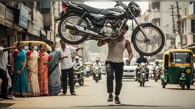 वायरल वीडियो: शख्स ने कंधे पर उठाई बाइक, सड़क पर दौड़ते देख लोग हुए हैरान!