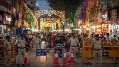 मुरादाबाद में दिवाली पर कड़ी सुरक्षा: चप्पे-चप्पे पर पुलिस तैनात, मुख्य बाजारों में रूट डायवर्जन लागू