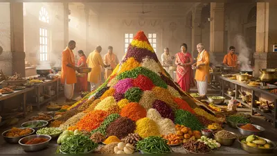गोवर्धन पूजा 2025: अन्नकूट बनाने की अनोखी तैयारी हुई वायरल, जानें इस विशेष भोग का महत्व!