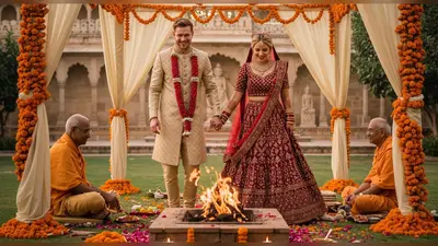 उत्तर प्रदेश में विदेशी जोड़े ने रचाई हिंदू शादी: सात फेरे लेकर भारतीय परंपरा में डूबे