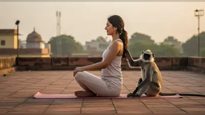 छत पर योग करती लड़की, बगल में बैठे लंगूर ने की जबरदस्त नकल: देखिए ये वायरल वीडियो जिसने जीता सबका दिल!