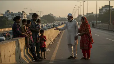 फ्लाईओवर पर बेबस कपल और दो बच्चे, मुस्लिम परिवार ने मदद का हाथ बढ़ाकर ऐसे बचाई जान!