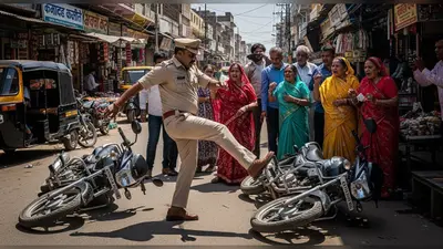 बरेली में दरोगा की दबंगई का वीडियो वायरल: लात मारकर गिराईं बाइक, लोगों से किया दुर्व्यवहार; एसएसपी ने तुरंत की कार्रवाई