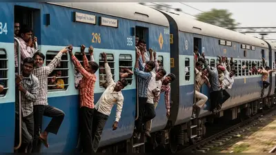 कानपुर: पूर्वांचल की ट्रेनों में बेकाबू भीड़, जान हथेली पर लेकर गेट पर लटके यात्री
