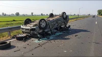 पीलीभीत में भीषण सड़क हादसा: बेकाबू कार ने खाई चार पलटी, तीन टायर फटने से मचा हाहाकार!
