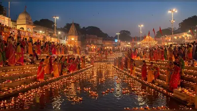 छठ महापर्व 2025: रोशनी से जगमगाए नदियों के घाट, महिलाओं ने लिया 36 घंटे के निर्जला व्रत का संकल्प – तस्वीरें हुईं वायरल