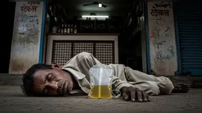 शराब की भयावह लत का सच: हाथ में यूरिन थैली थामे ठेके पहुंचा मरीज, फिर बेसुध मिला; वीडियो वायरल