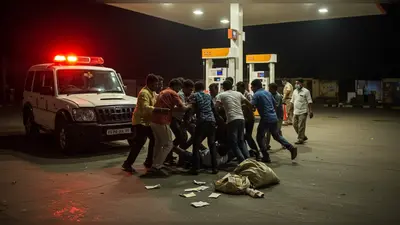 मुरादाबाद में पेट्रोल पंप पर बड़ी लूट: बदमाशों ने पुलिस वाहन को मारी टक्कर, ग्रामीणों ने बहादुरी से तीन को दबोचा