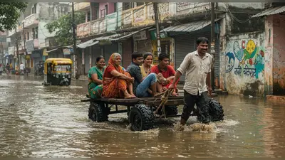 जलभराव वाली सड़क पर शख्स ने दिखाया कमाल, देसी जुगाड़ से लोगों को पार कराकर की मोटी कमाई!