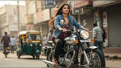 बुलेट रानी का बेखौफ ‘स्वैग’: बिना हेलमेट रॉयल एनफील्ड चलाती महिला का वीडियो वायरल, नियमों पर उठे सवाल