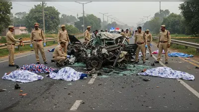 उत्तर प्रदेश में रफ्तार का तांडव: भीषण सड़क हादसे में 5 लोगों की दर्दनाक मौत, खून से रंगी सड़क पर बिखरे शव; पुलिस कर रही गहन पड़ताल