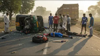 मिर्जापुर में दर्दनाक हादसा: ट्रक की टक्कर से आठ खिलाड़ी और कोच गंभीर रूप से घायल, चार की हालत नाजुक