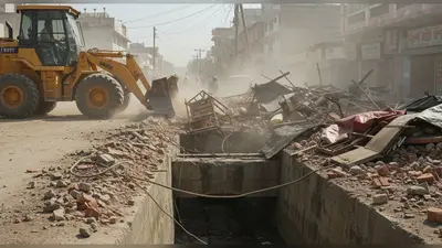 आगरा में अतिक्रमण पर बड़ा एक्शन: नाले पर बना ढाबा गिराया, नगर निगम का बुलडोजर गरजा
