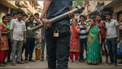 हाथ में बोल्ट, पैंट पर ताला: इस अजब फैशन वाले इंसान को देख लोगों के उड़े होश!