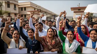 यूपी में शिक्षकों का हल्ला बोल: डिजिटल हाजिरी का विरोध, वेतन रोकने के आदेश से बवाल