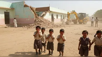 हमारा स्कूल मत तोड़ो! बरौला में एडीए की कार्रवाई, ज़मीन खाली कराने पर रो पड़े बच्चे