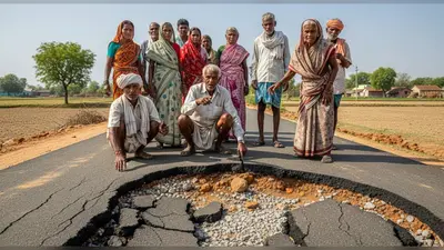 लखीमपुर खीरी: बनी-बनाई सड़क उखड़ी, ग्रामीण बोले- ‘भ्रष्टाचार’ की हुई जांच