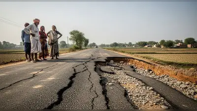 लखीमपुर खीरी: आजादी के सात दशक बाद बनी पहली सड़क, भ्रष्टाचार की भेंट चढ़ी, कुछ ही दिनों में उखड़ने लगी बजरी