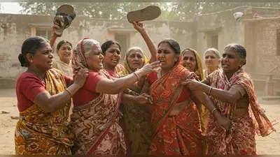 गांव में आंटियों के बीच हुई चप्पल-थप्पड़ की जंग का वीडियो वायरल, लोग देखकर हुए हैरान!
