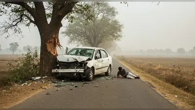 बरेली: मनौना धाम जा रहे दंपती की कार पेड़ से टकराई, पत्नी की दर्दनाक मौत, पति गंभीर घायल