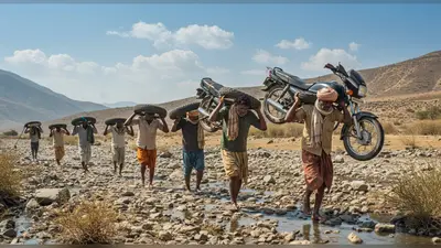 चौंकाने वाला वीडियो: यहां सड़कों पर नहीं, कंधों पर चलती हैं बाइकें; जानें पूरा मामला