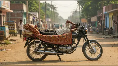 बिहार के अनोखे ‘जुगाड़’ ने मचाया धमाल: शख्स ने बाइक को ही बना डाला चलता-फिरता बिस्तर!
