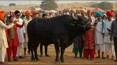 पुष्कर मेले में ‘कुबेर’ की धूम: हरियाणा के मुर्रा झोटे की 21 करोड़ कीमत ने तोड़े सारे रिकॉर्ड, विदेशी पर्यटकों में भी आकर्षण का केंद्र
