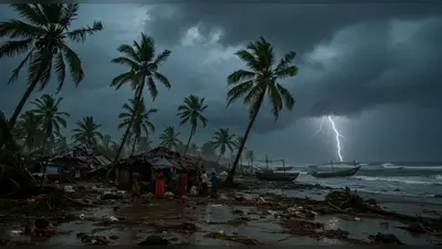 आंध्र प्रदेश में 5.30 घंटे चला मोन्था का लैंडफॉल:काकीनाडा से ओडिशा की ओर बढ़ा, सुबह तक पहुंचेगा; महिला की मौत और 2 घायल