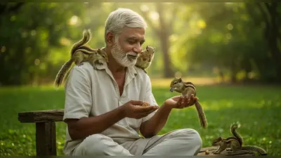 ये दोस्ती हम नहीं तोड़ेंगे! चेतन और गिलहरियों की दिल छू लेने वाली अनोखी जुगलबंदी हुई वायरल